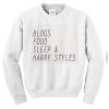 Blogs food sleep and harry styles sweatshirt