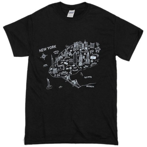 New york city maps T-shirt