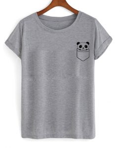 Panda pocket grey T-shirt