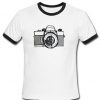 camera sketch ringer t-shirt