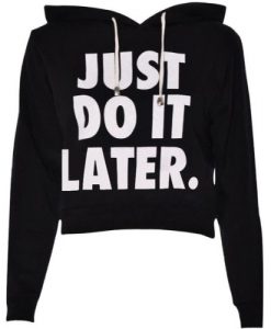 just do it later crop top hoodie