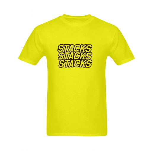 stacks stacks stacks yellow T-shirt