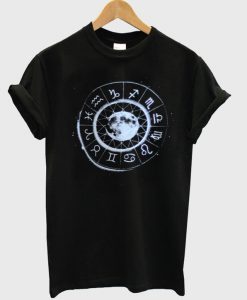 Moon zodiac Black T-shirt