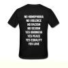 No Homophobia back T-shirt