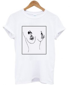 Rose boobs emoji T-shirt