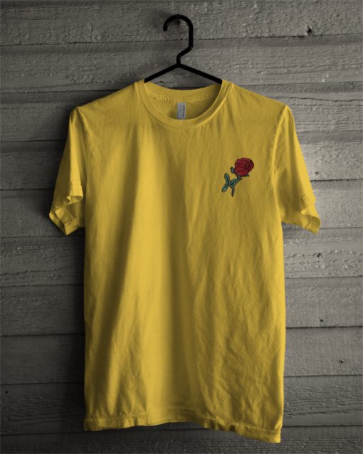 Rose pocket yellow T-shirt