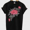Roses embroided blackT-shirt