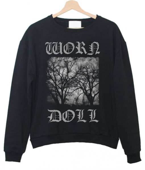 Worn doll black Sweatshirt