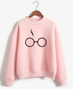 harry potter glasses pink sweatshirt