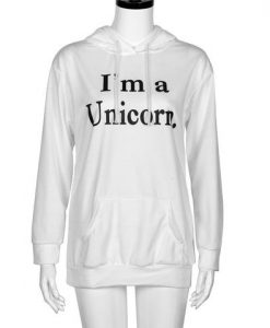 i'm a unicorn white unisex hoodie