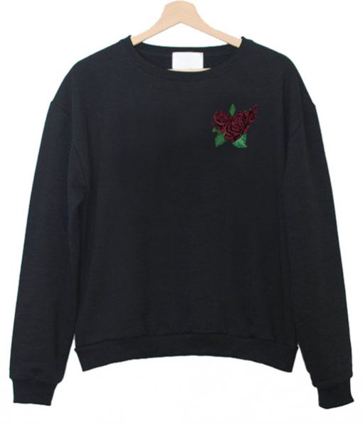 rose black sweatshirt