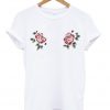 two embrodied flowers T-shirt