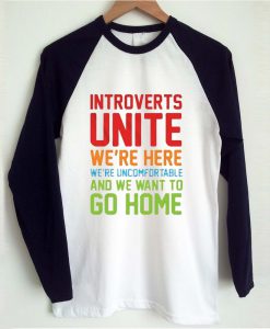 Introverts unite we're here Raglan T-shirt