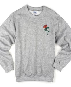 Rose Flower Grey Sweatshirt