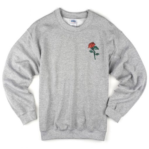 Rose Flower Grey Sweatshirt