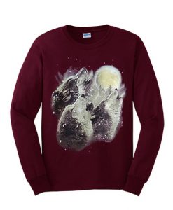 Three Wolves and Moon Sweatshirt