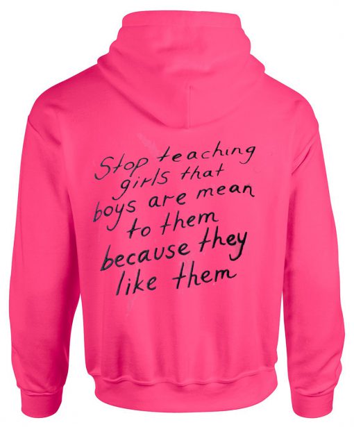 Stop teaching girls Back Hoodie