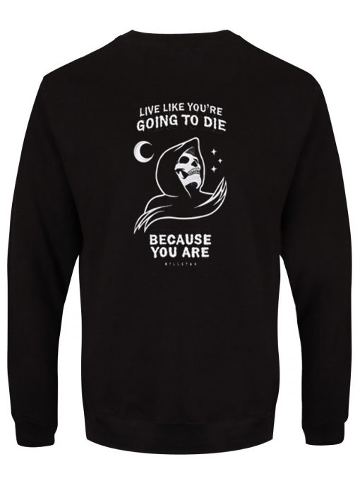 Like Like You’re Going To Die Because You Are Sweatshirt Back