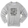Sorry i'm late i didn't want to come Sweatshirt
