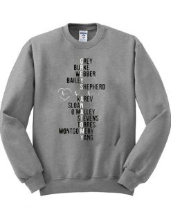 Grey Burke Webber Bailey Shepherd sweatshirt