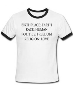 Birthplace Earth Race Human Ringer T-shirt