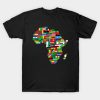 Flags of Africa Map T-shirt