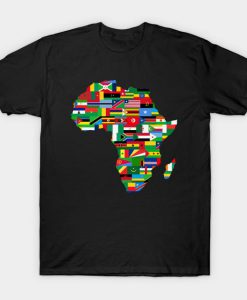 Flags of Africa Map T-shirt