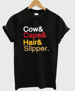 Cow Cape Hair Slipper T-Shirt