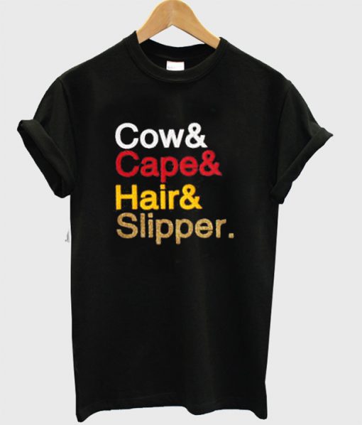 Cow Cape Hair Slipper T-Shirt