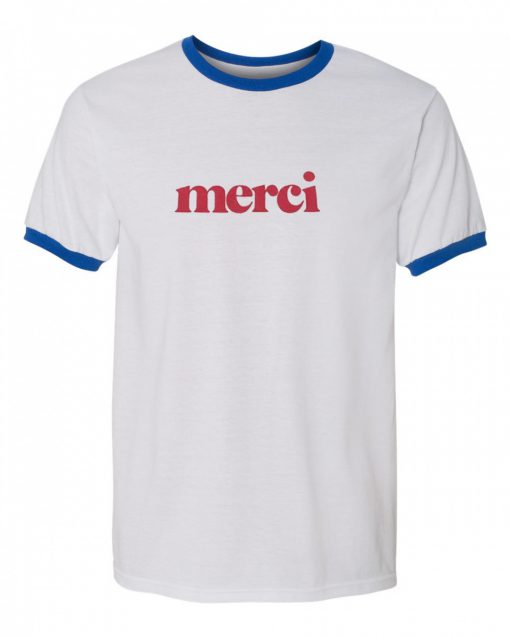 Merci Ringer Blue T-Shirt