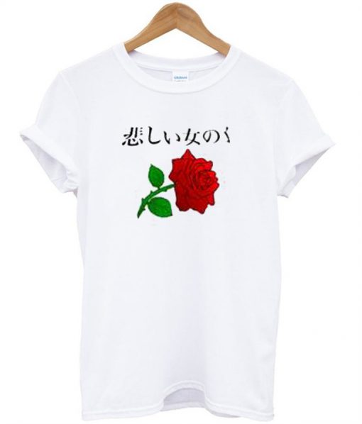 Red Rose Japannesse T-Shirt