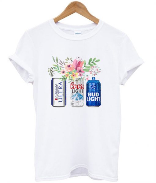 Flower Michelob Ultra Coors Light Bud Light Beer T-Shirt