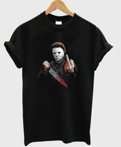 Michael Myers Halloween Middle Finger Horror Movie T-Shirt