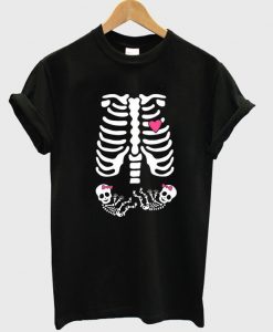 Skeleton Baby Twin Girls Halloween T-Shirt