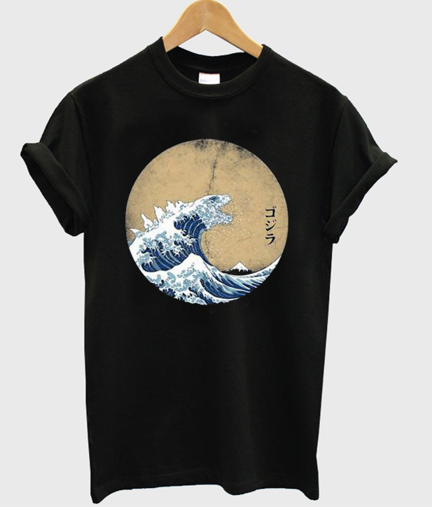 The Great Wave Off Kanagawa Godzilla T-Shirt