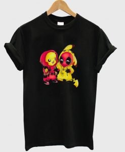 Baby Pikachu Pokemon and Deadpool T-Shirt