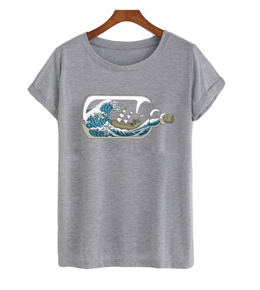 Hokusai Ship In a Bottle T-Shirt