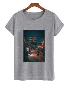 Japan Streets at Night painting T-Shirt