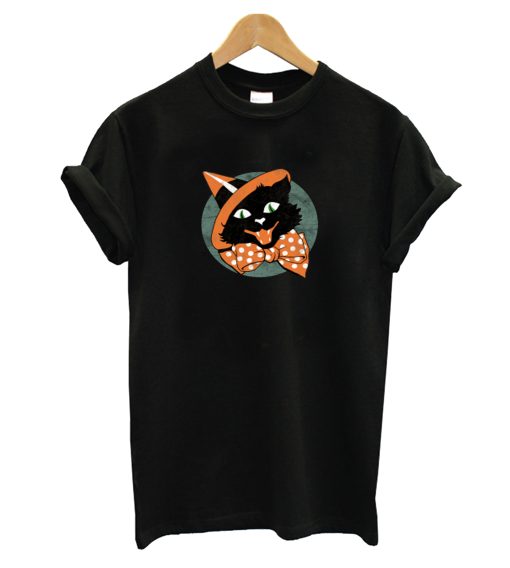 vintage Halloween Black Cat T-Shirt