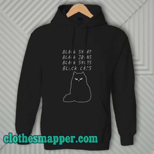 Black Shirt Jeans Shoes Cats Hoodie