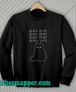 Black Shirt Jeans Shoes Cats Sweatshirt