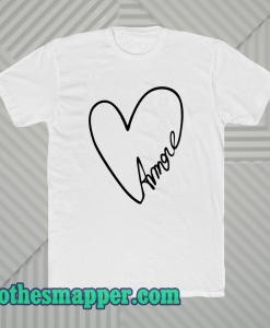 White heart t-shirt