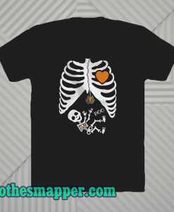 Pregnant skeleton halloween TSHIRT