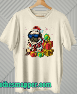 Hipster Dog Christmas T Shirt