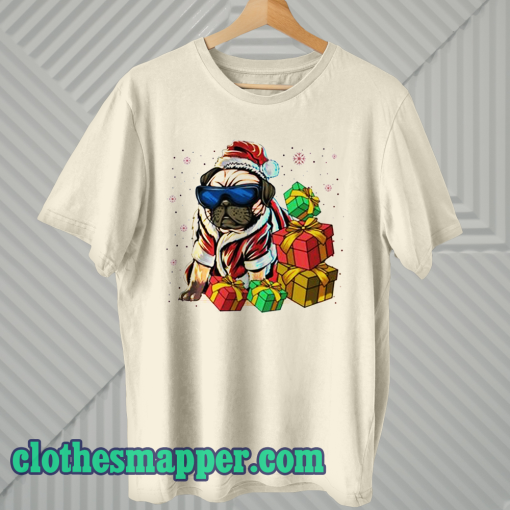 Hipster Dog Christmas T Shirt