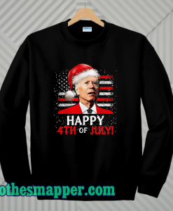 Santa Joe Biden Happy 4th Of July USA Flag Christmas Ugly Sweater