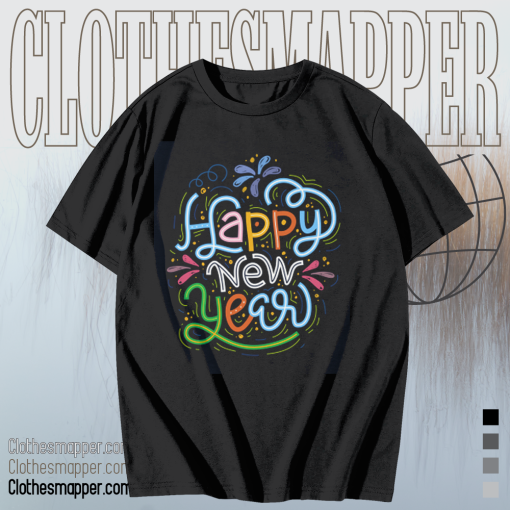 Vibrant Happy New Year T Shirt TPKJ1