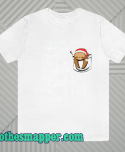 Sloth in pocket christmas t shirt