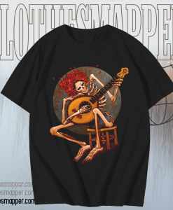 Vintage Grateful Dead Skeleton Rockin Guitar T Shirt TPKJ1