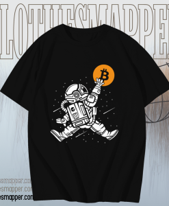 Bitcoin to The Moon Spaceman T-Shirt TPKJ1